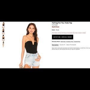 Falling for you tube top, free people